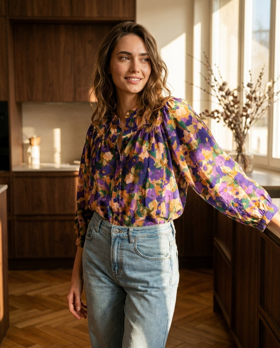 CHEMISE LOUISE VIOLET - RUE DES ABBESSES Top