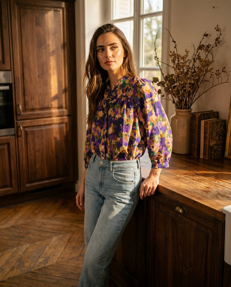 CHEMISE LOUISE VIOLET - RUE DES ABBESSES Top