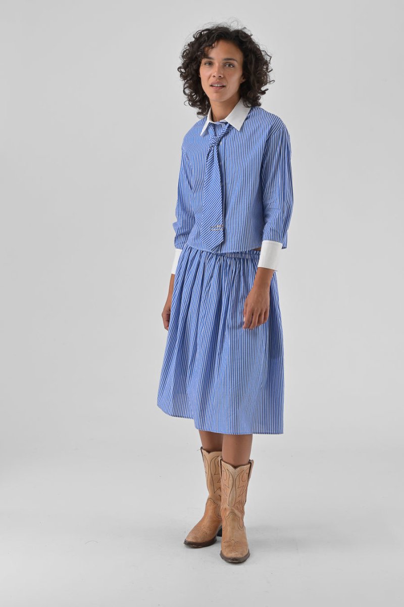 CHEMISIER HANNAEL RAYURES BLEUES - ORFEO TOP