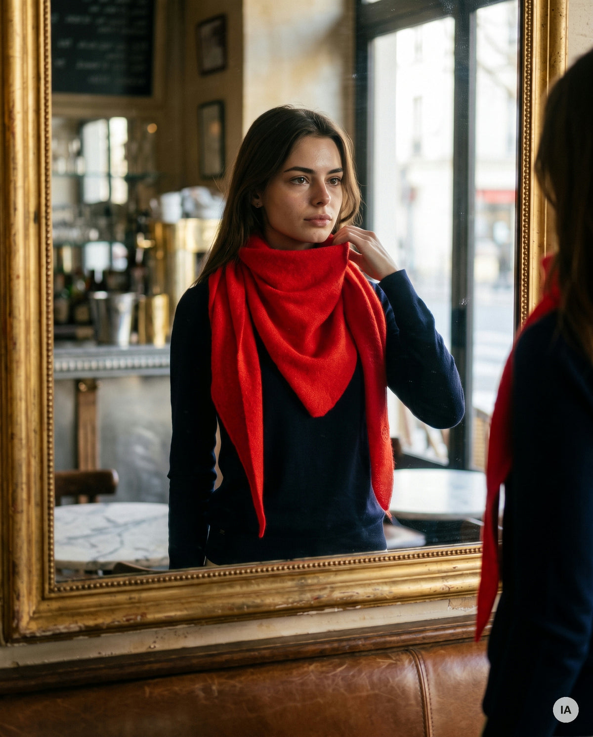 ÉCHARPE CLEON ROUGE - ORFEO Foulard — Image générée par IA