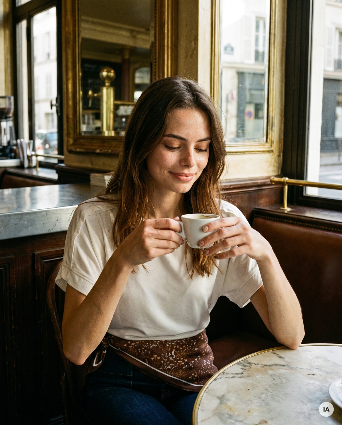 FOULARD CLARICE CHOCOLAT - YCOO Ceinture — Image générée par IA