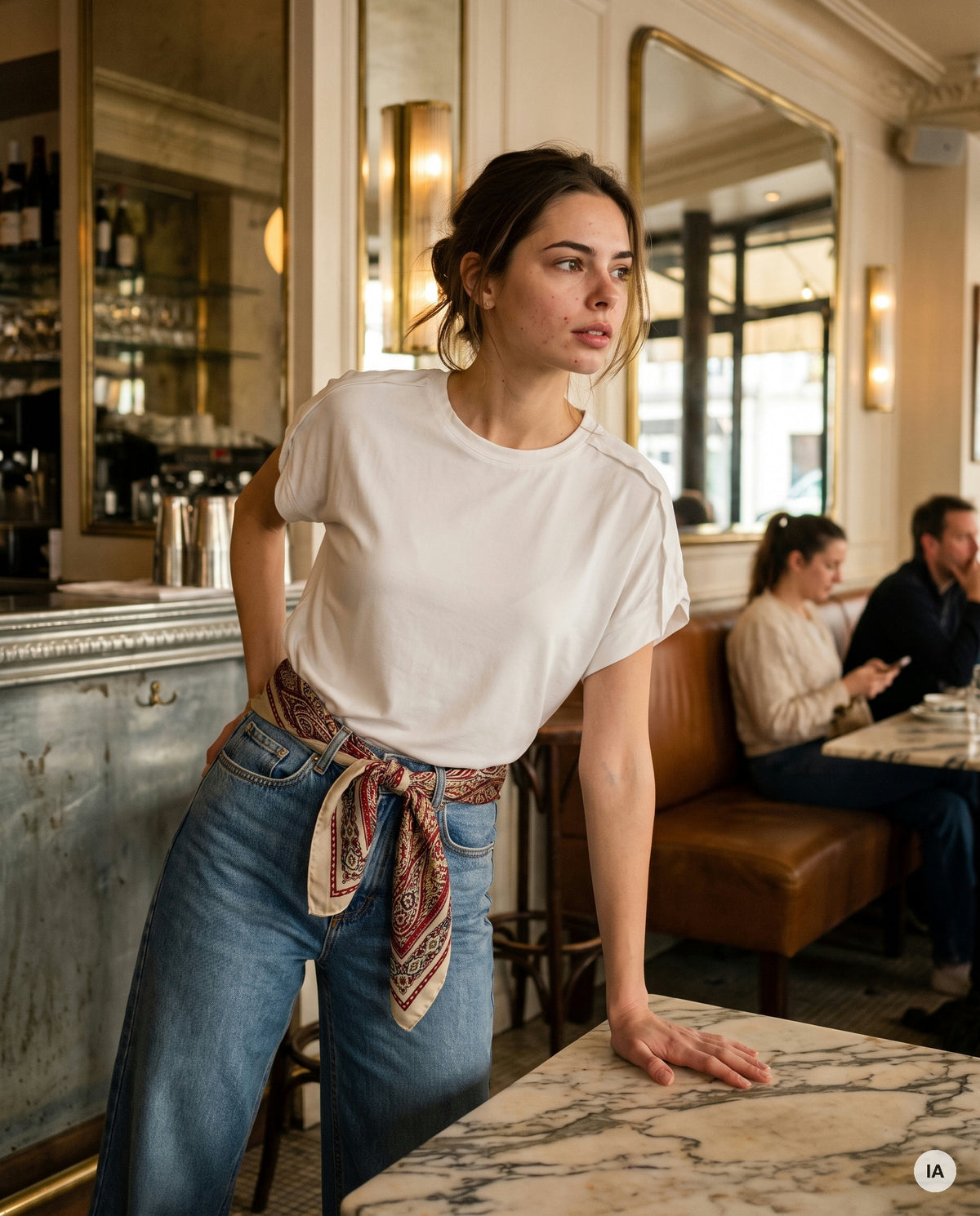 FOULARD CLARICE ROUGE - YCOO Ceinture — Image générée par IA