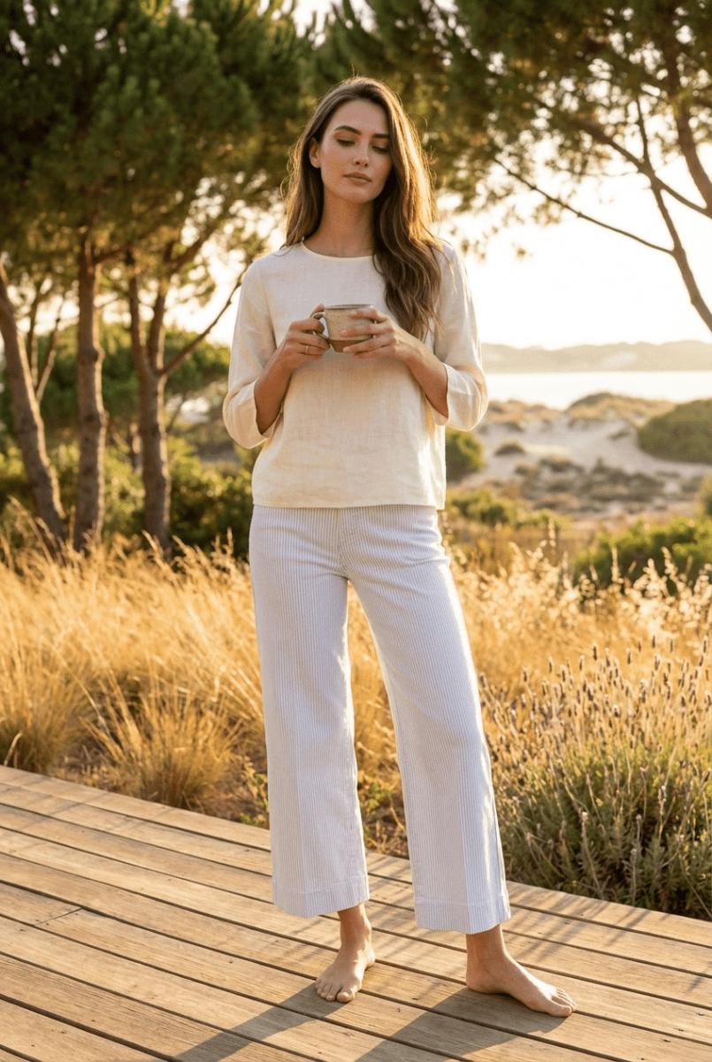 Jean Cropped Wide - Windy BLEU MOYEN - ORAIJE Pantalon