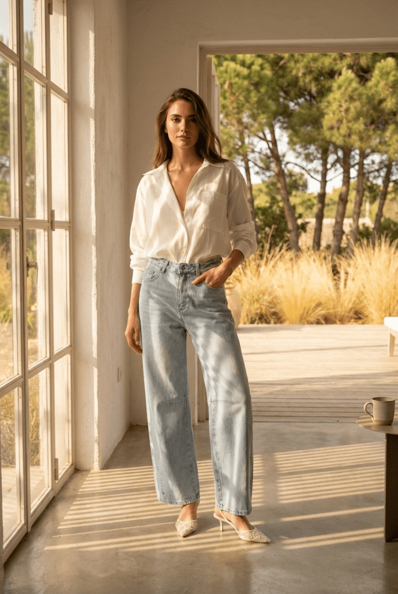 Jean Large Balloon - Brook BLEU CLAIR - ORAIJE Pantalon