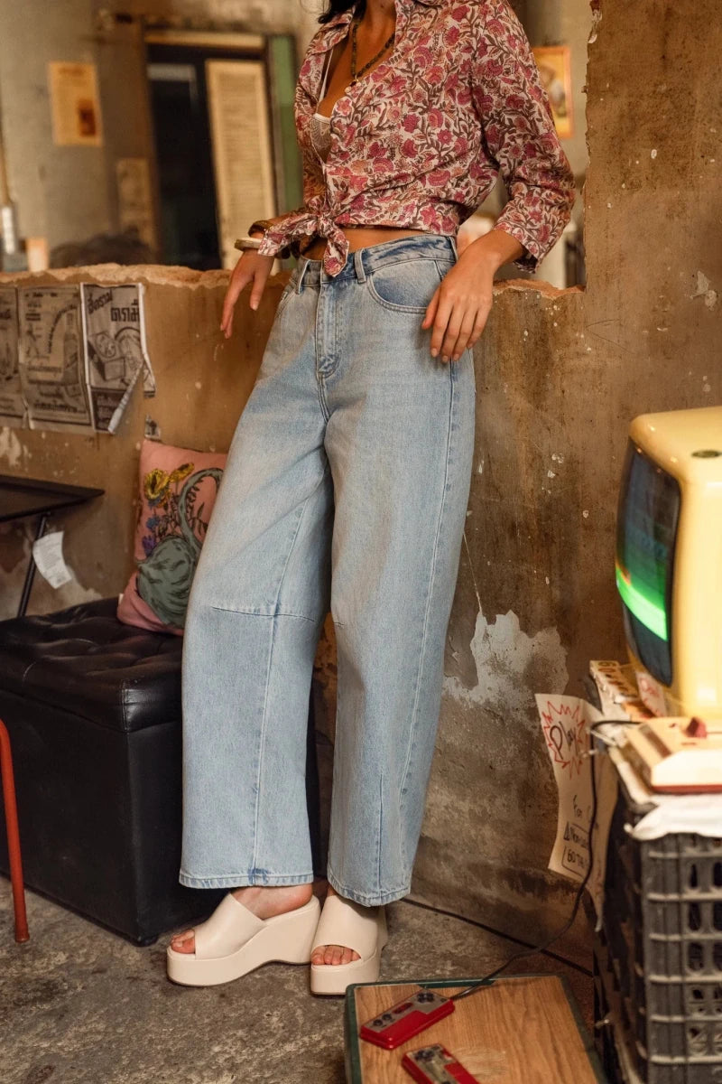 Jean Large Balloon - Brook BLEU CLAIR - ORAIJE Pantalon