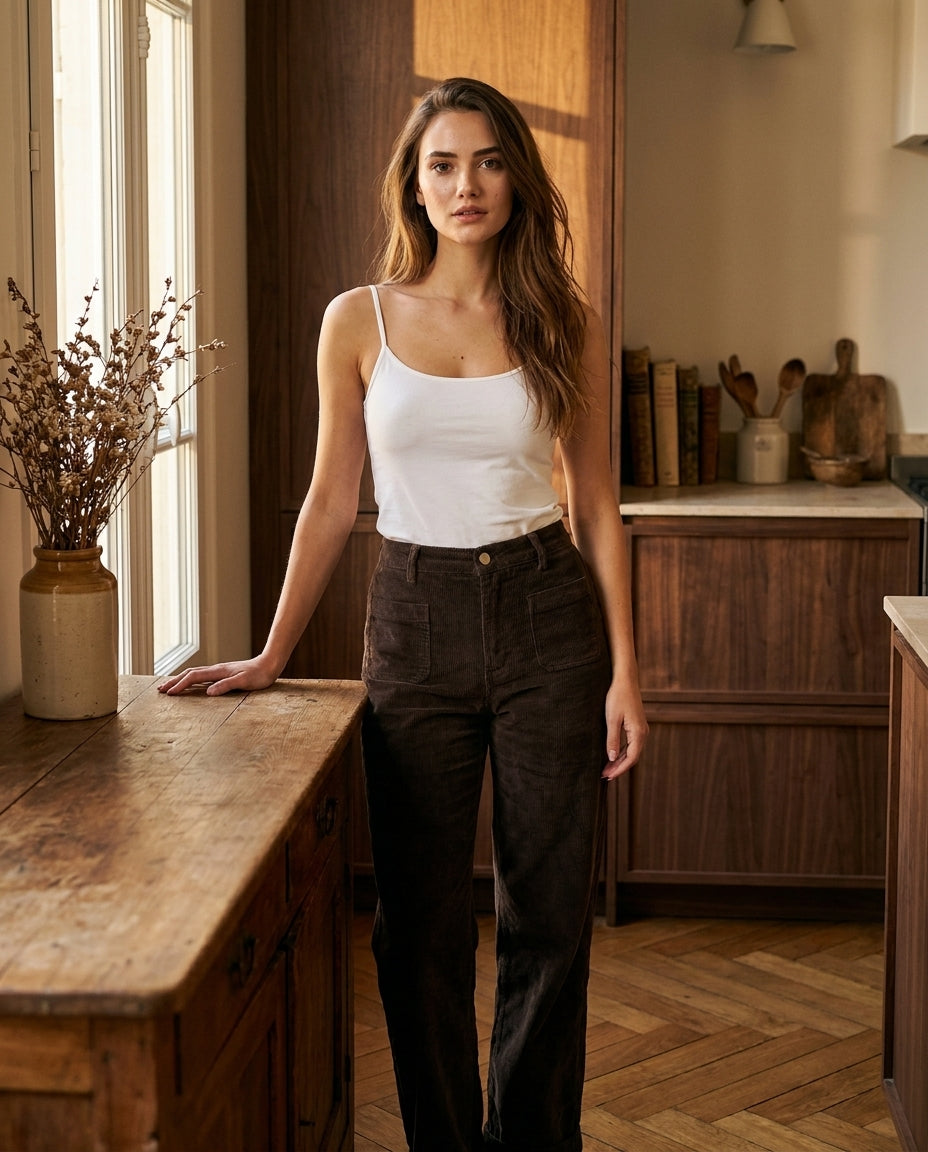 PANTALON ATLANTY MARRON - LA PETITE ETOILE PANTALON