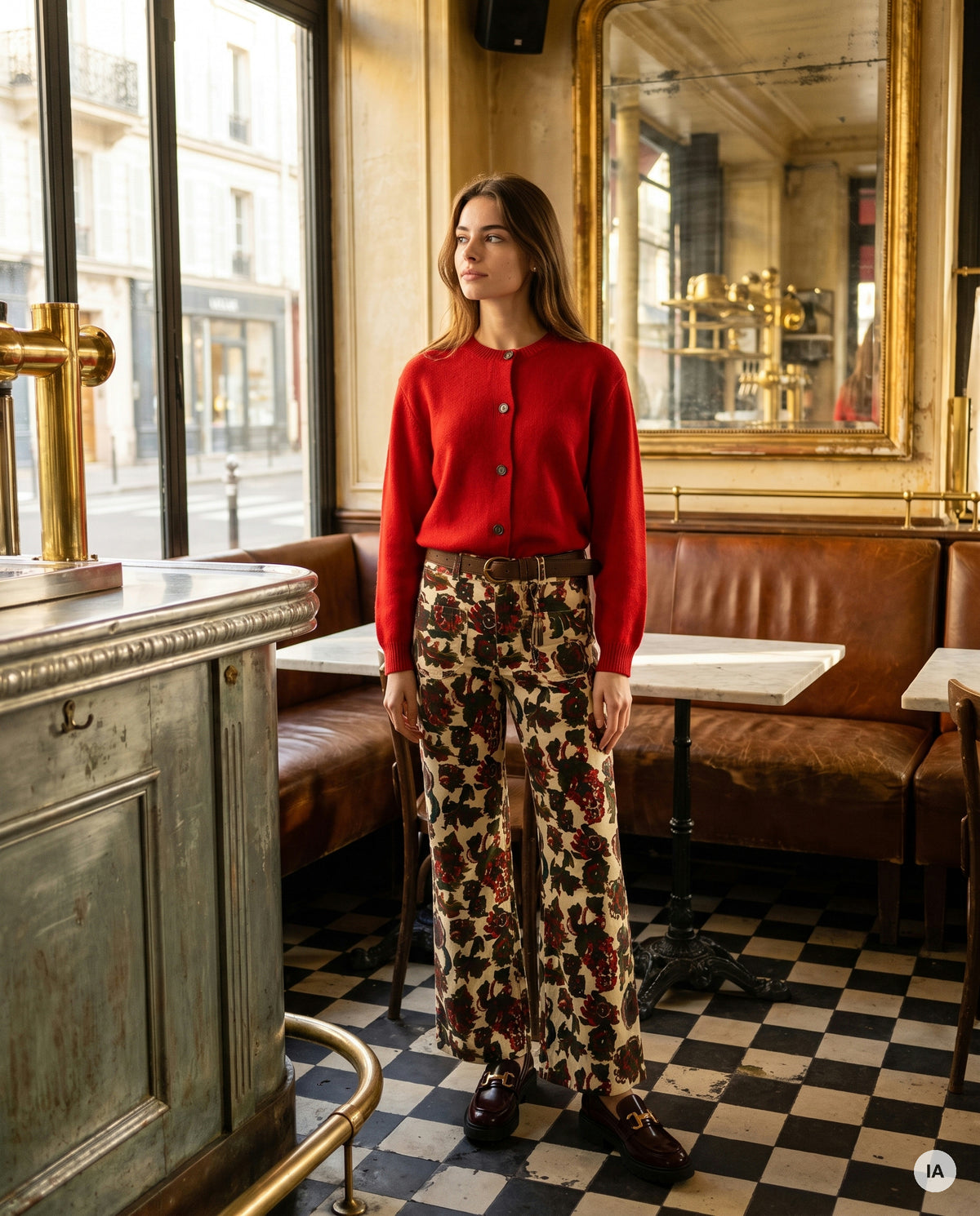 PANTALON CANELLE FLEUR DE TRIESTE - ORFEO Pantalon — Image générée par IA