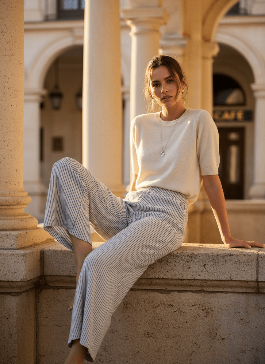 PANTALON COLA BEIGE NOIR - RUE MAZARINE Pantalon