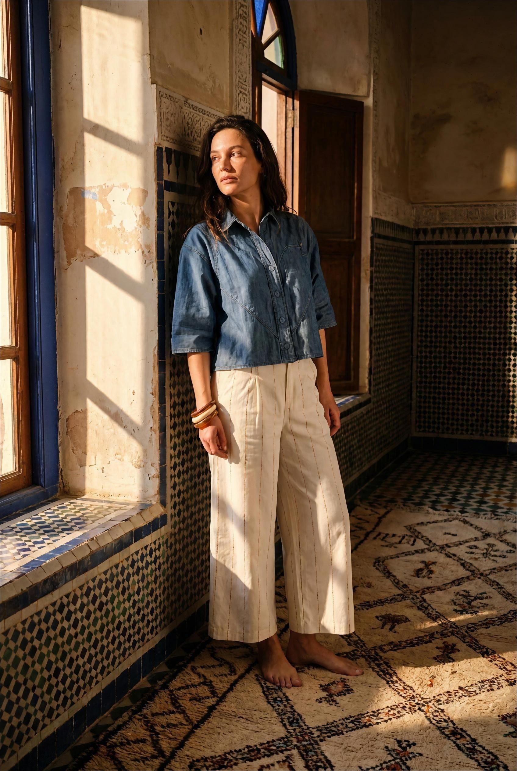 PANTALON NAYA ECRU - ORFEO PANTALON