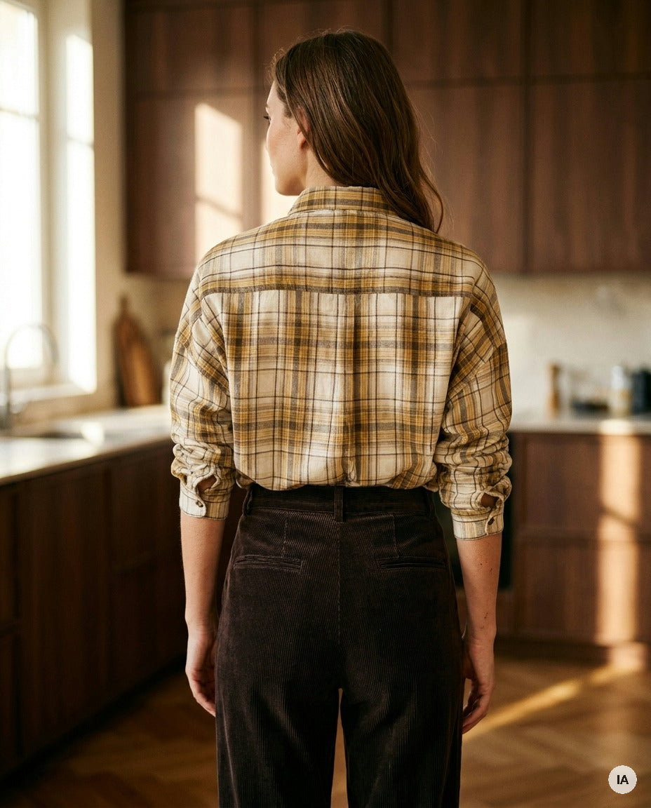 PANTALON NORA CHOCOLAT - ORFEO PANTALON — Image générée par IA