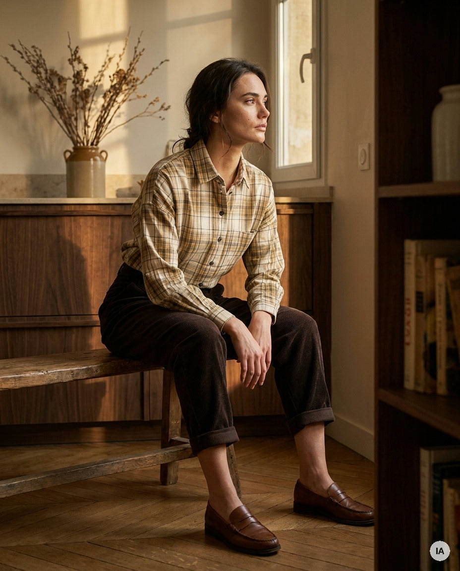 PANTALON NORA CHOCOLAT - ORFEO PANTALON — Image générée par IA