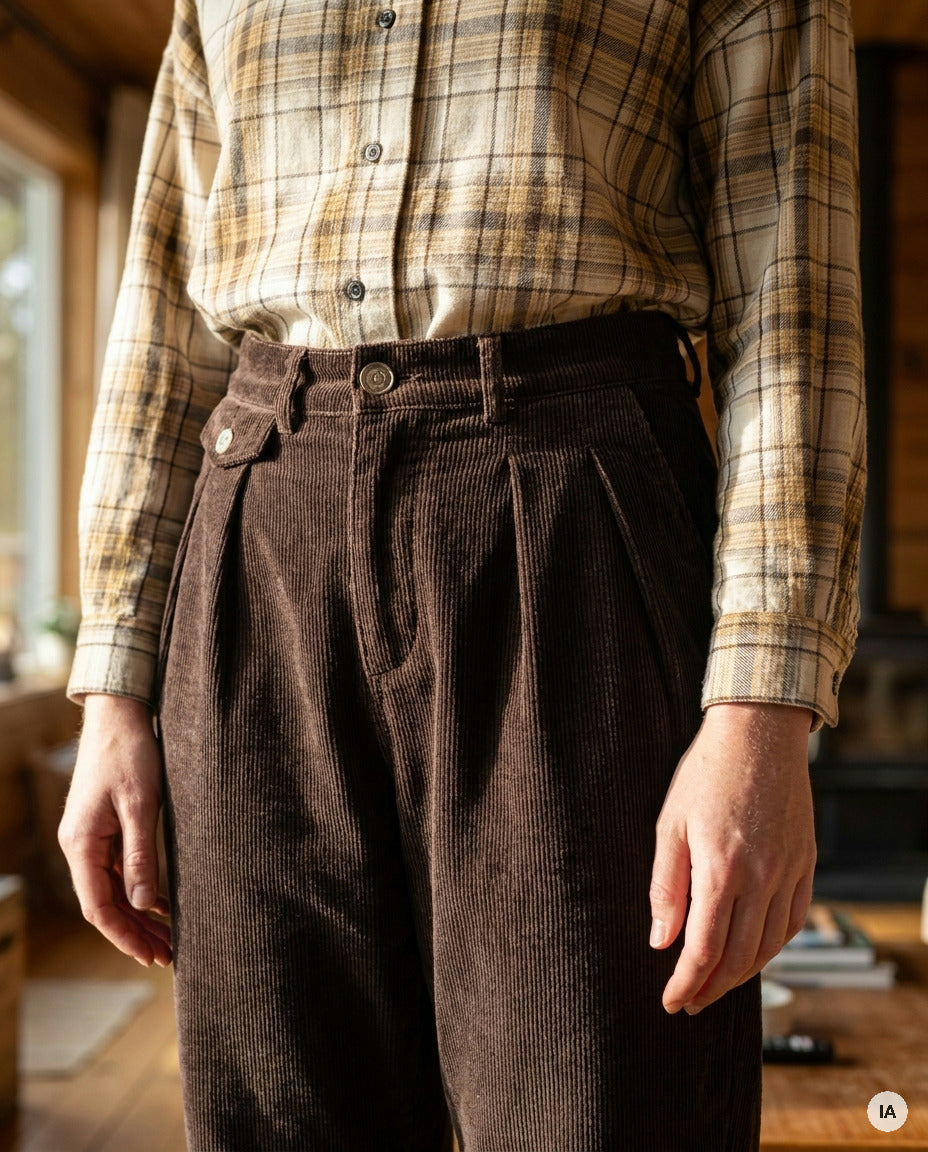 PANTALON NORA CHOCOLAT - ORFEO PANTALON — Image générée par IA