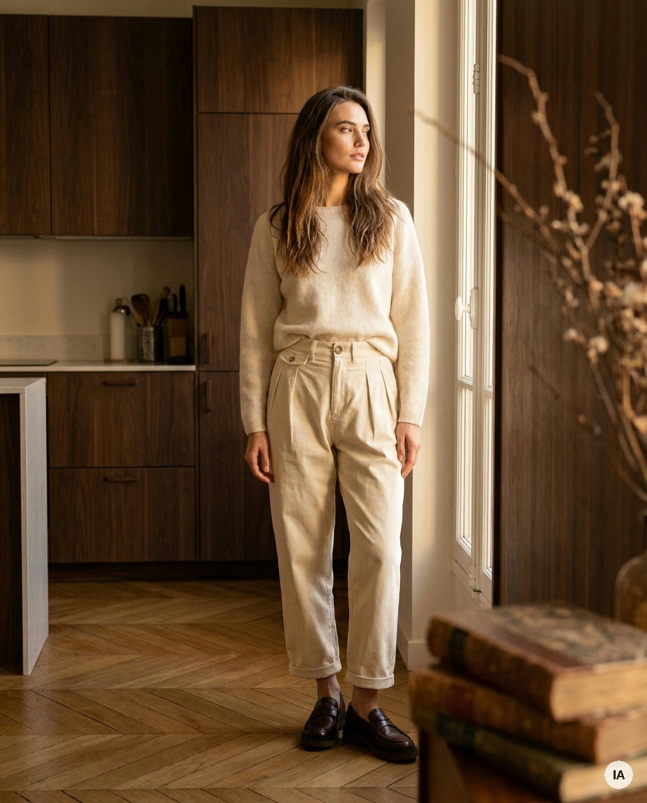 PANTALON NORA ECRU - ORFEO PANTALON — Image générée par IA