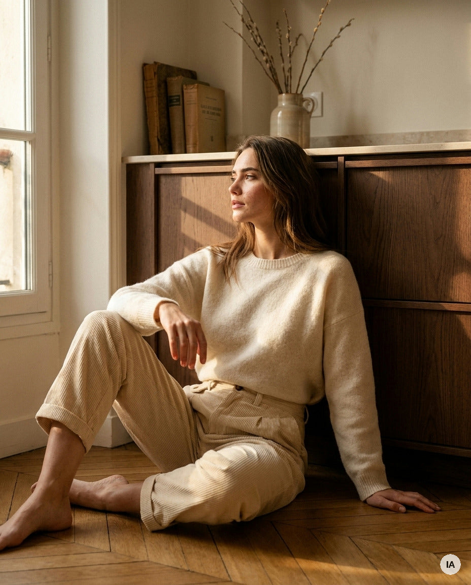 PANTALON NORA ECRU - ORFEO PANTALON — Image générée par IA
