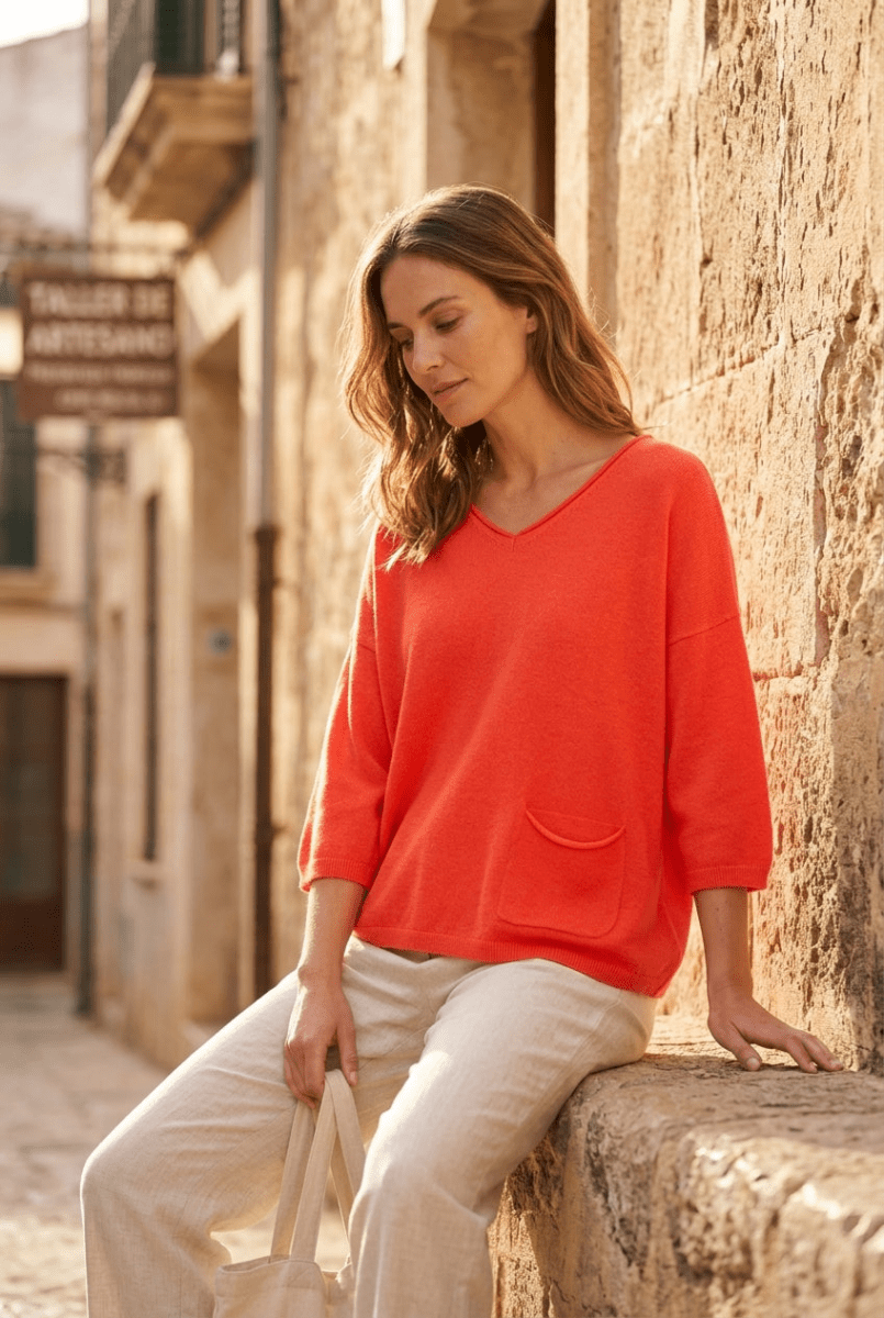 PULL IDA Orange - RUE MAZARINE PULL