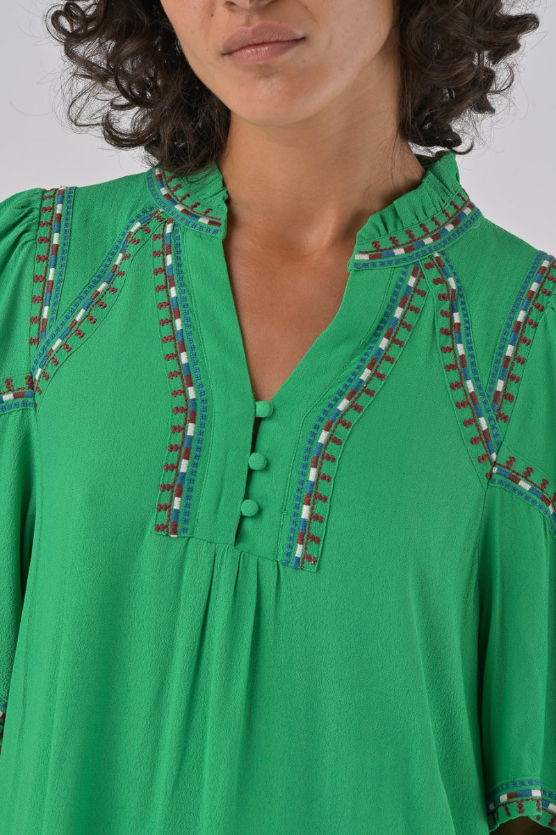 ROBE BRODEE RITA Vert - ORFEO Robe