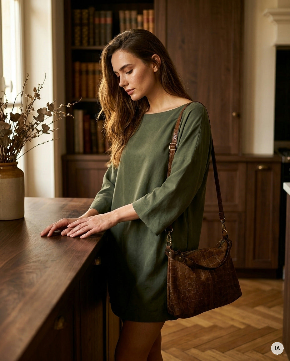 ROBE TALIA KHAKI - ORFEO Robe — Image générée par IA