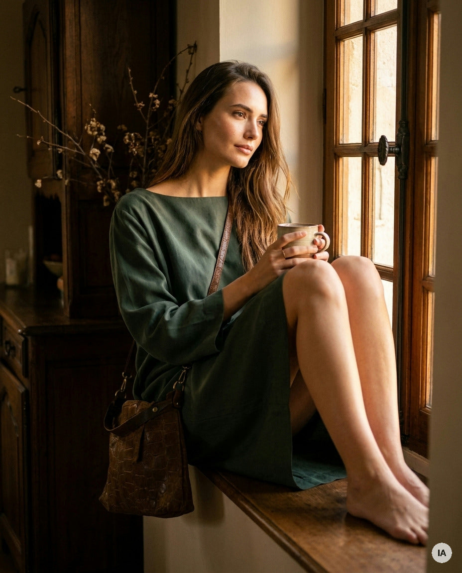 ROBE TALIA KHAKI - ORFEO Robe — Image générée par IA