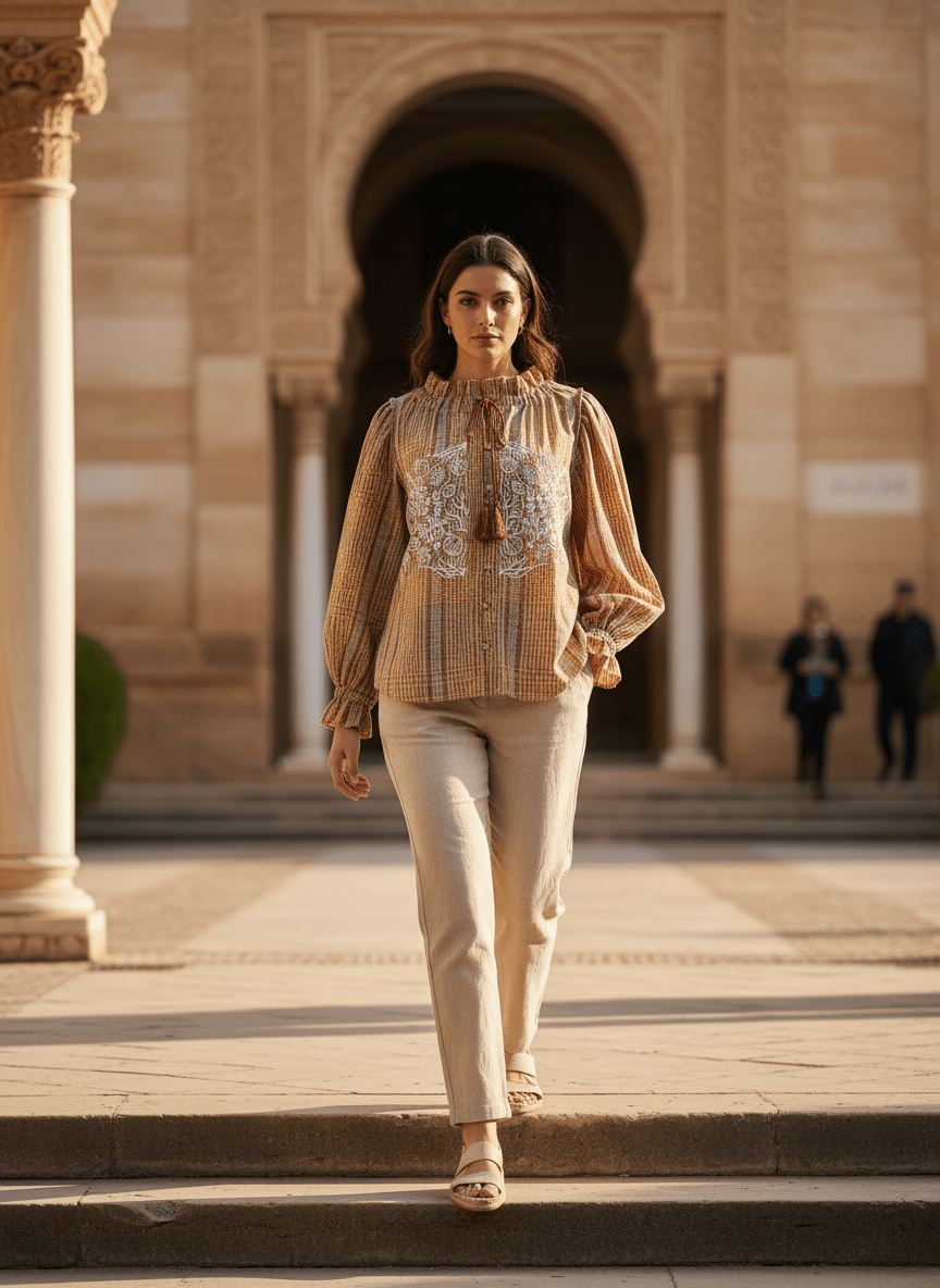 TOP DAYA RAYURES BRIQUES - CASBAH LOVE Top