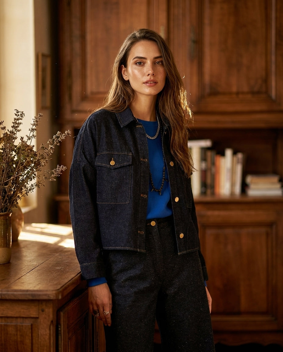 TOP LYLOU DENIM FONCE - MINUIT DOUZE TOP