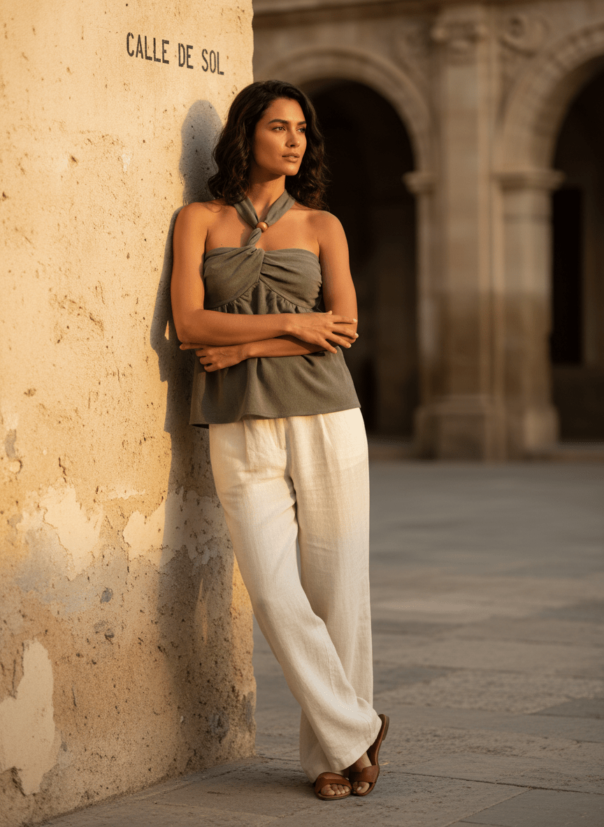 Top Mariette KAKI - THE KORNER TOP