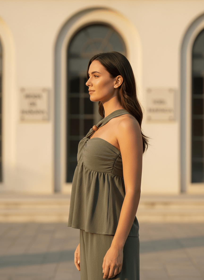 Top Mariette KAKI - THE KORNER TOP