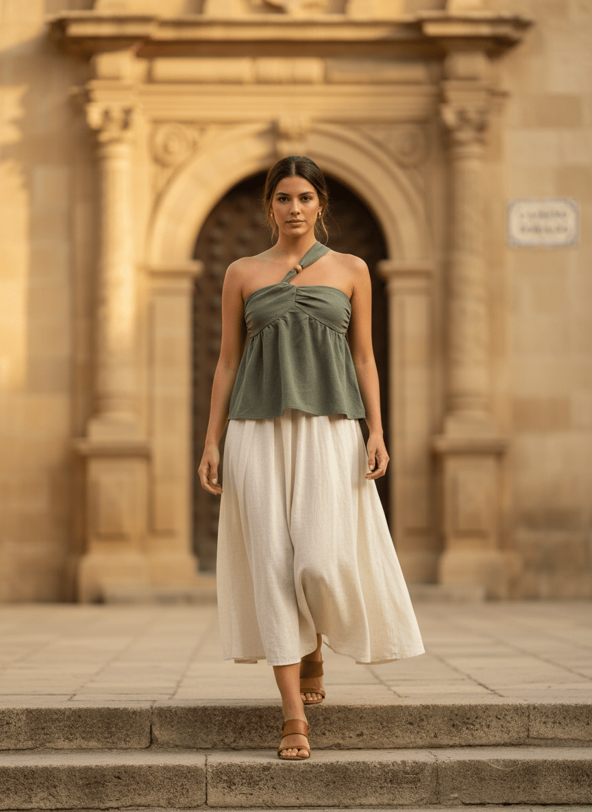 Top Mariette KAKI - THE KORNER TOP