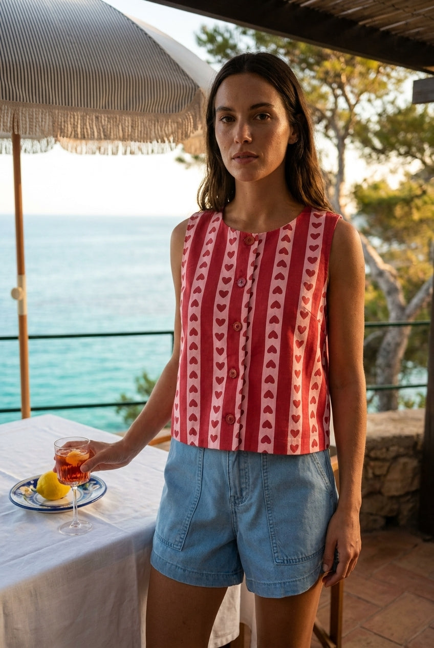 TOP MARIUS - CERISE BLUE Top