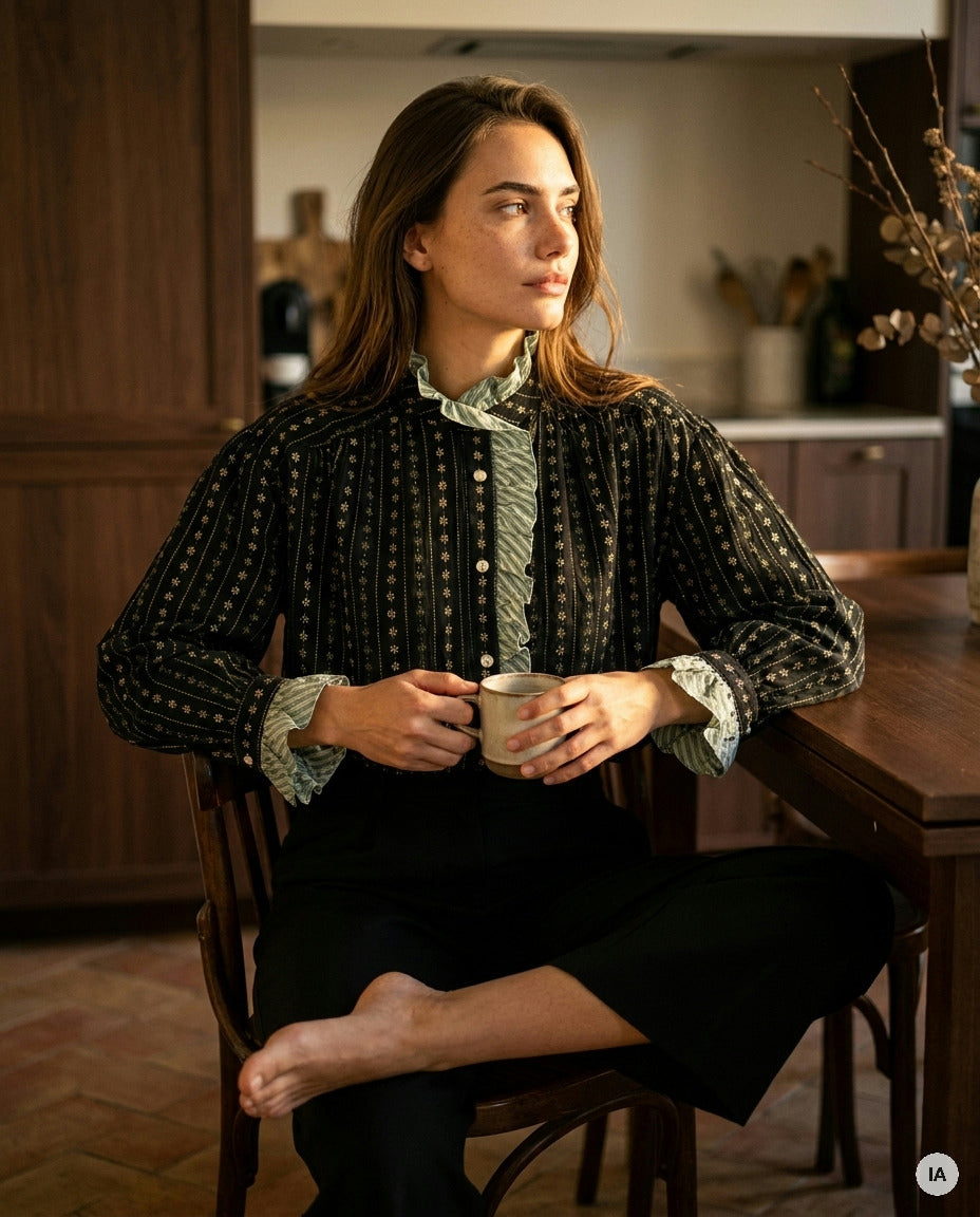 TOP MONTAN NOIR - ORFEO TOP — Image générée par IA
