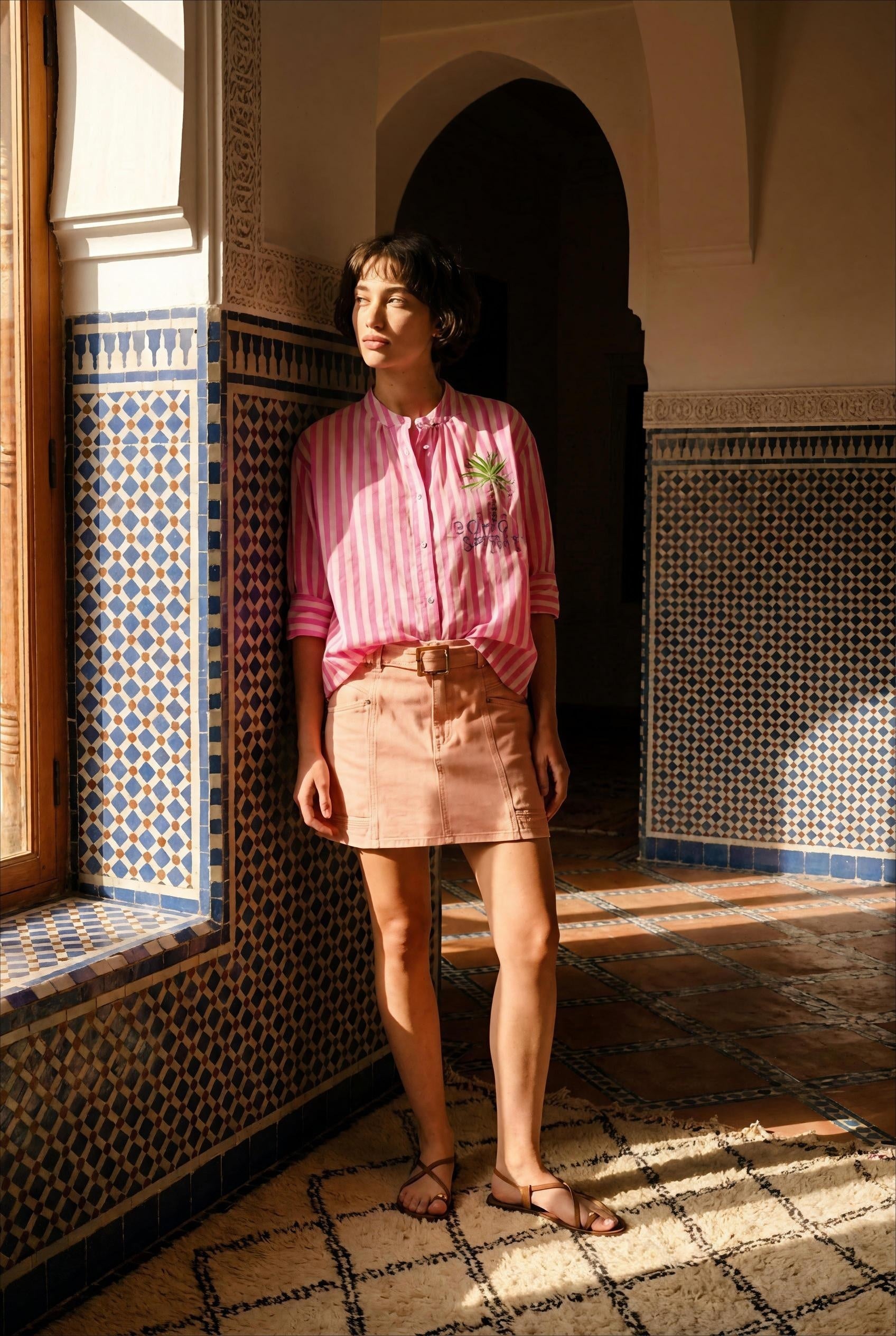 TOP SIMONE RAYURES ROSES - ORFEO TOP