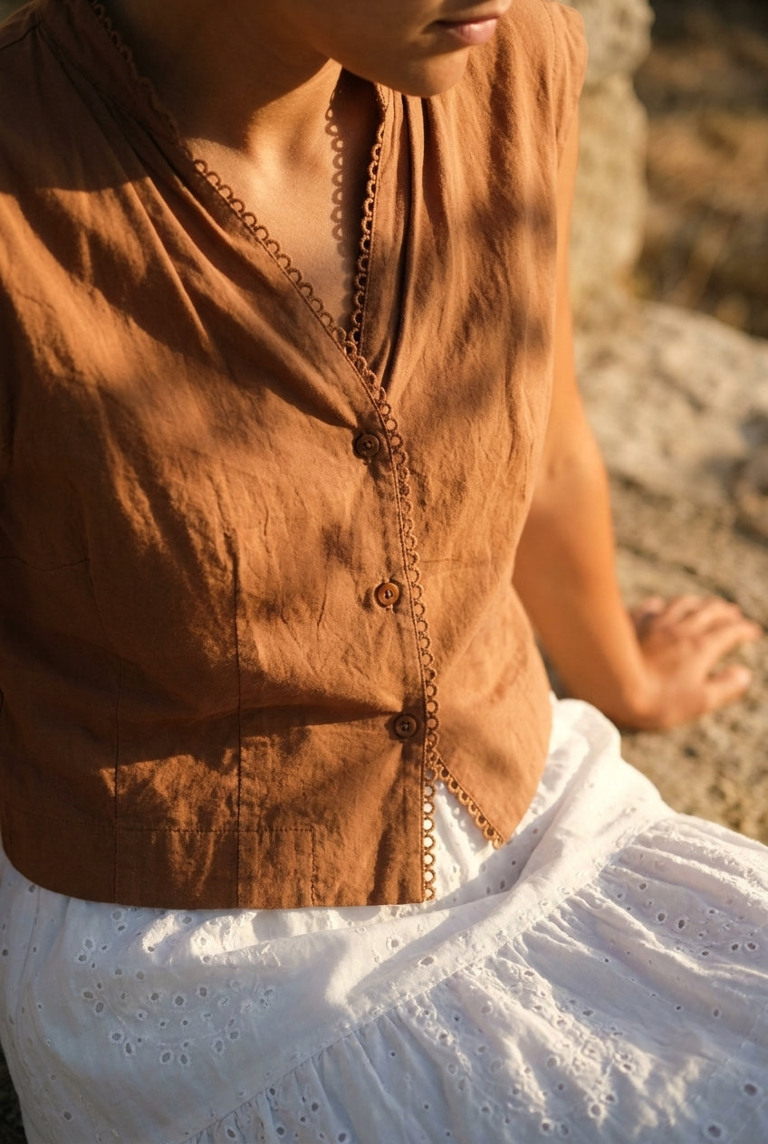 TOP TARA CAMEL - SEEUSOON TOP