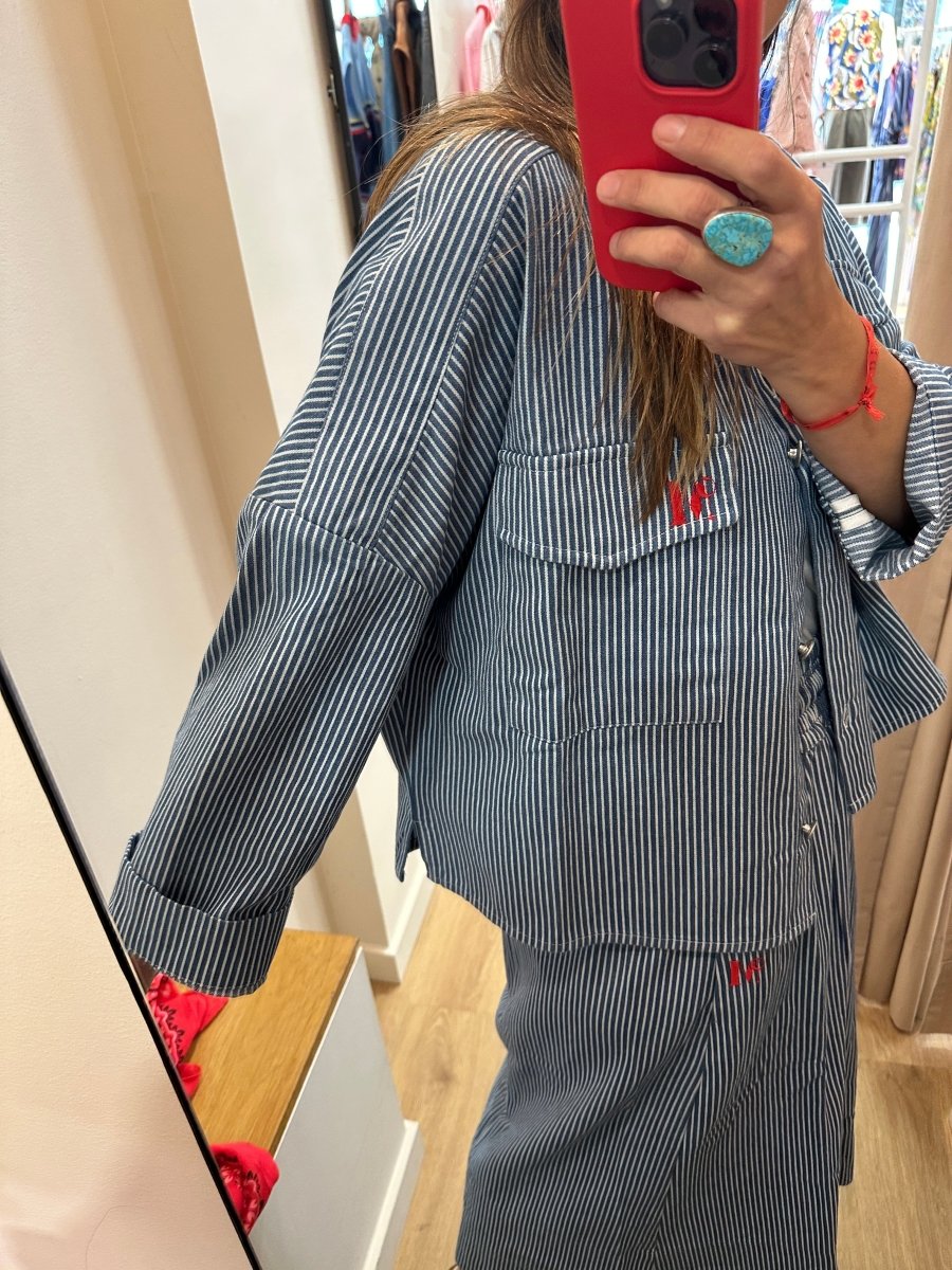 VESTE LYLOU RAYURE BLEUE - RUE MAZARINE VESTE