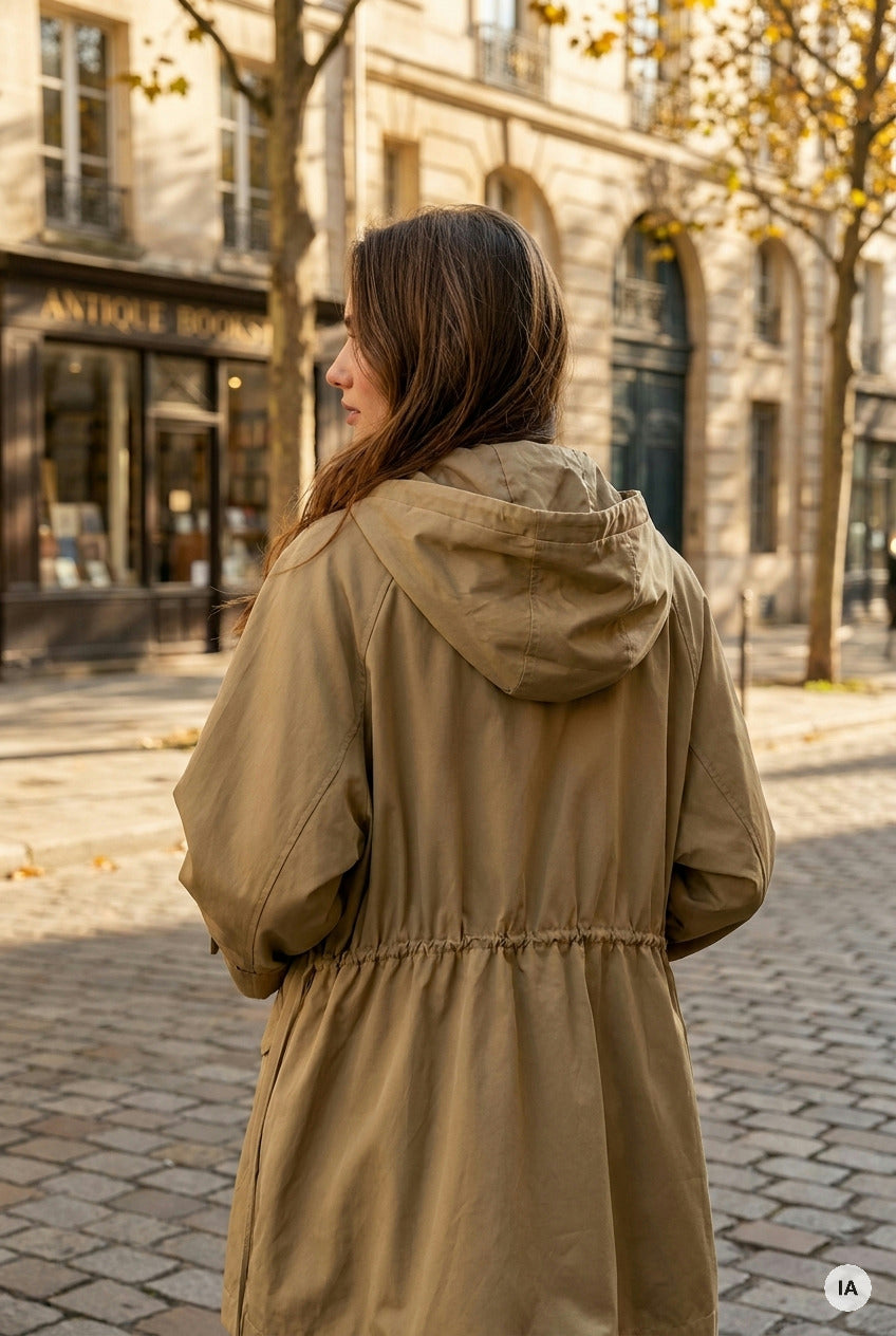 VESTE VOYAGE KAKI - MINUIT DOUZE Veste — Image générée par IA