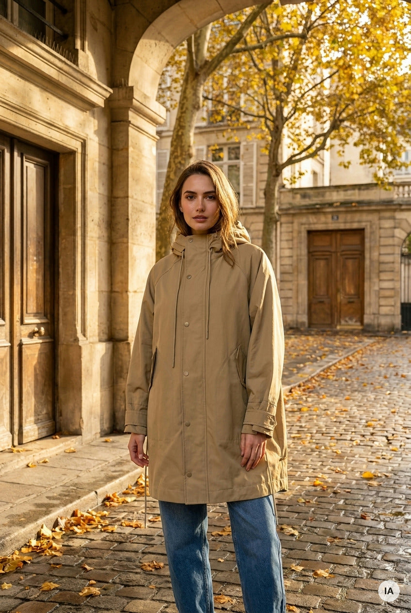 VESTE VOYAGE KAKI - MINUIT DOUZE Veste — Image générée par IA