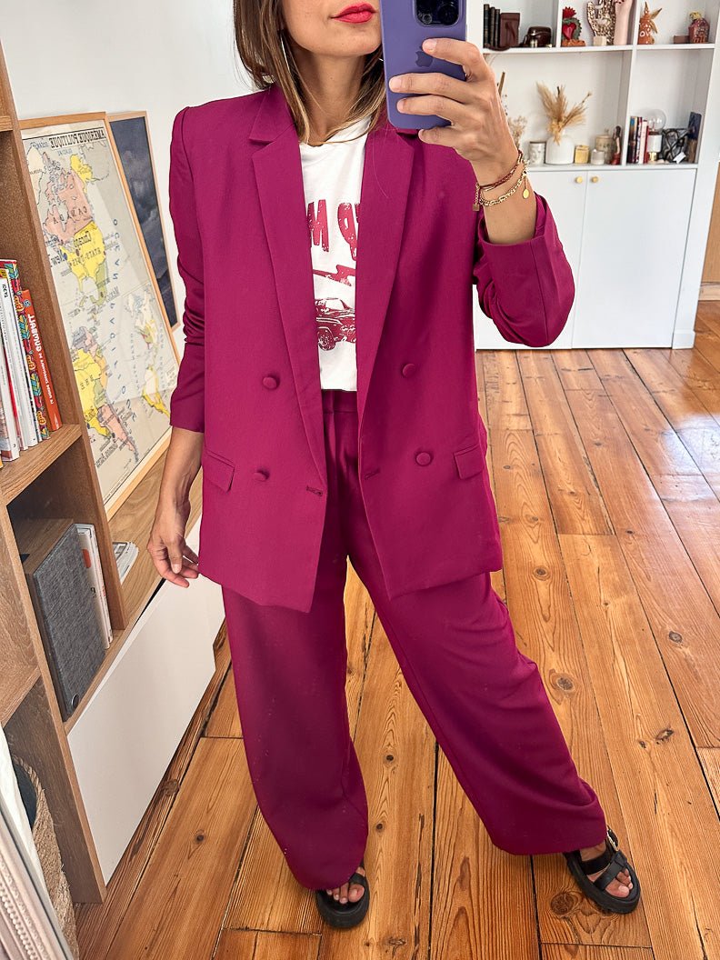 Blazer Lea PIVOINE violet - GRACE ET MILA Blazer pour femme