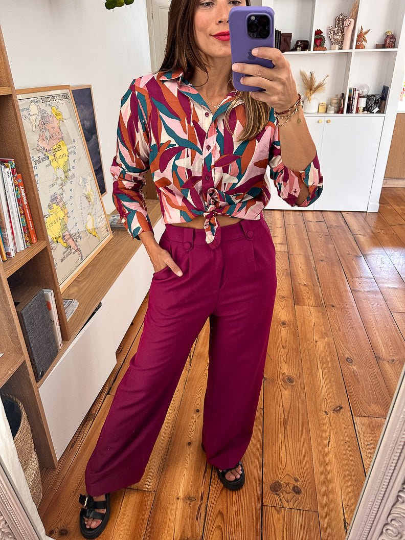 Pantalon Latin PIVOINE violet - GRACE ET MILA Pantalon pour femme