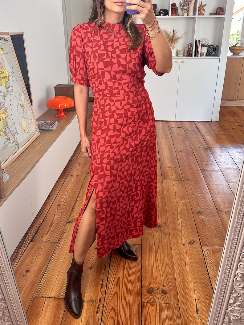 Robe Ryme BRIQUE rouge - JANE WOOD Robe pour femme